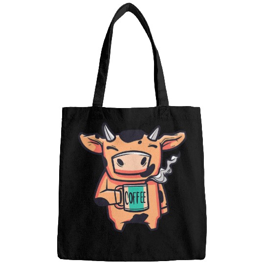 Cow Pet Funny Coffee Cow Animal andor Coffee lover Bags