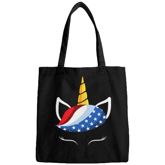Unicorn Pet Face 4th Of July American Flag Girls Bags