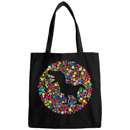Dinosaur Pet Dot Day Dinosaur Colorful Trex Dinosaur polka Dot Boys Kids 2 Bags