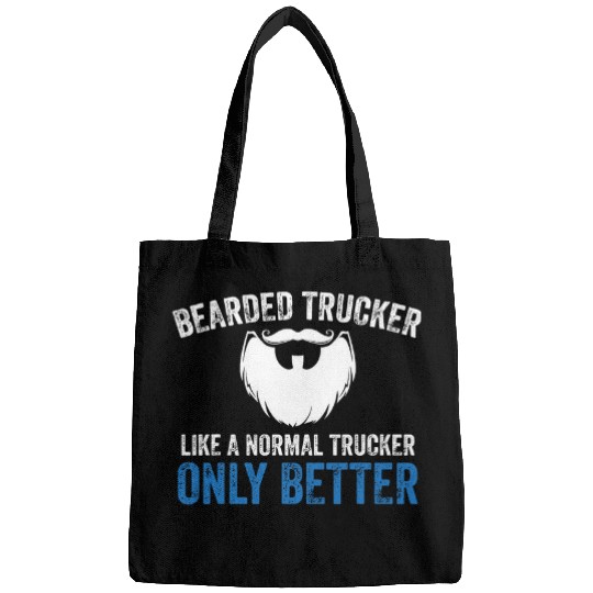 Bearded Trucker Cool Truck Driver Trucking Semi Truck Bags
