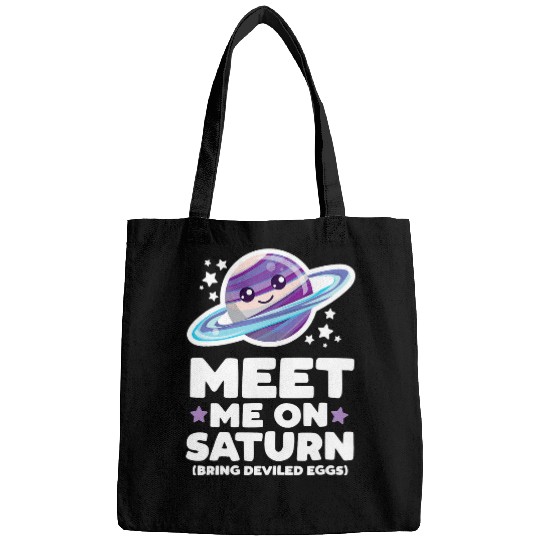 Astronaut Job Meet Me on Saturn Bring Deviled Eggs Kawaii Planet Space Bags