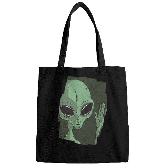 Aliens UFO Waving 2I Aliens Greetings UFO Bags