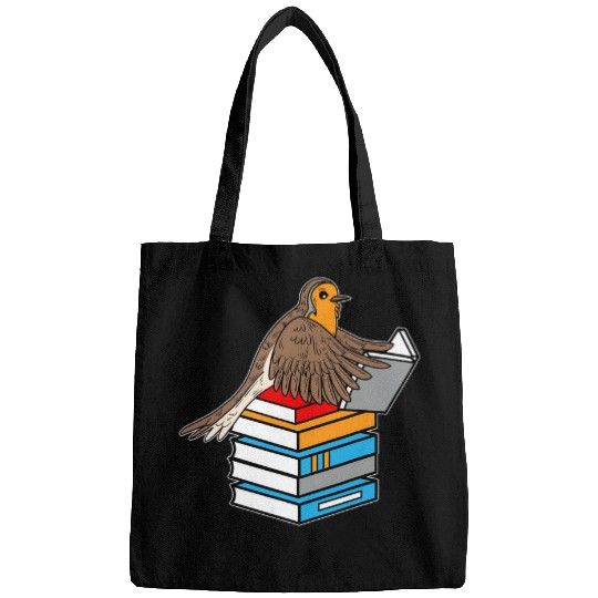 Book Fun robin reads book bird park nature bird fan reading Bags