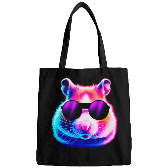 Hamster Pet Rave Hamster Purple 80s Music Retro Men Women Kids Bags