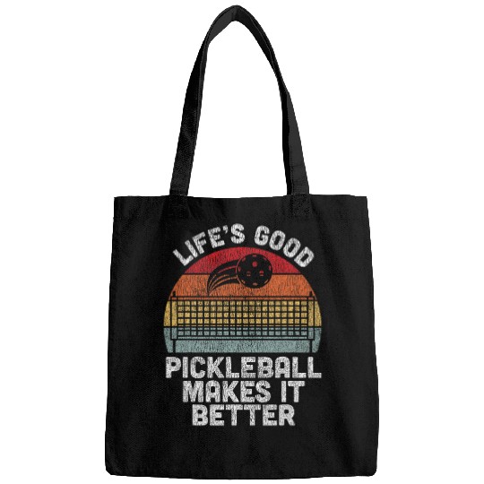 Sport Pickleball Lifes Good Pickleball Makes it Better Tee Bags