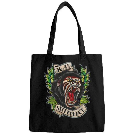 Gorilla Pet 964 Silverback Gorilla Traditional Tattoo style gym Bags