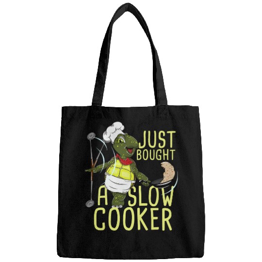 Turtle Pet Just Brought A Slow Cooking Funny Women Sea Turtle Love Bags