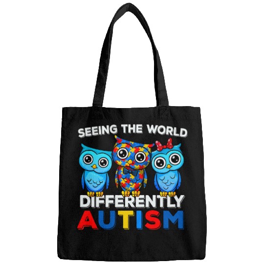 Autism Puzzle Seeing The World Differently Awareness Owl Bags