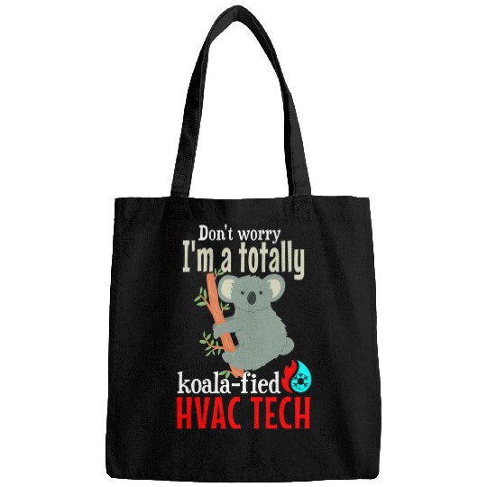 Koala Pet Funny HVAC Koala Pun Joke HVAC Tech Bags