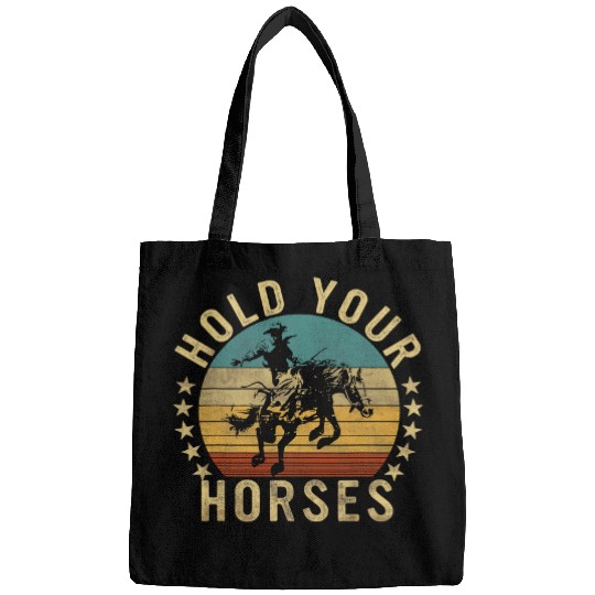 Horse Pet vintages Cowboy Hold Your Horses Retro Western Bags