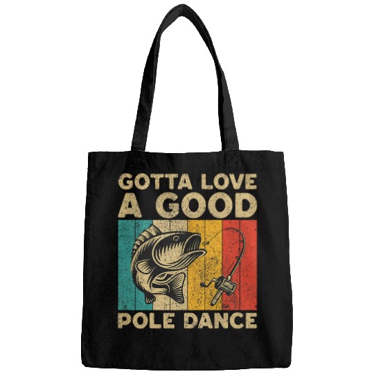 Fishing Fun Funny vintages Fishing Jokes Mens Womens Fisherman Bass Fish 1 Bags