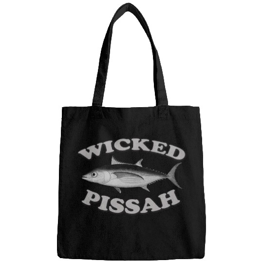 Fishing Fun Wicked Pissah Albacore Tuna Fishing Fish Illustration Art Bags