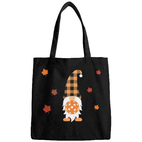 Sport Pickleball Pickleball Fall buffalo plaidss Gnome With Fall Leaves Bags