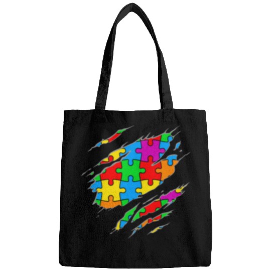 Autism Puzzle  Kids Puzzle Sayings Graphic Plus Size Bags