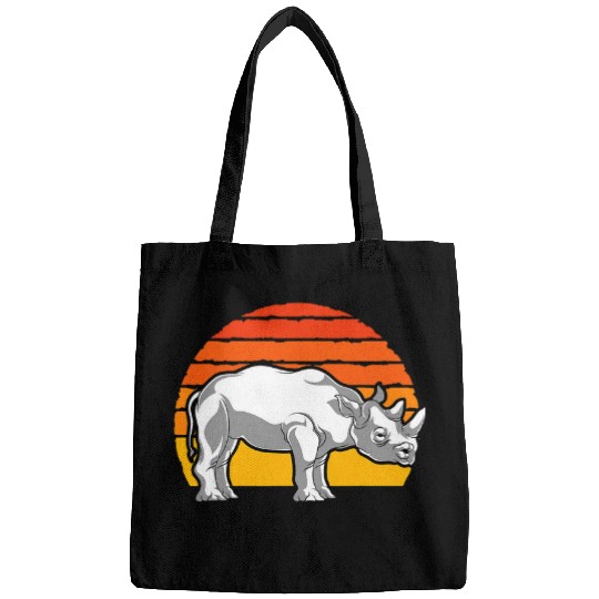 Rhino Pet Rhinoceros Pachyderm Africa Safari Zoo Animal Retro Rhino Bags