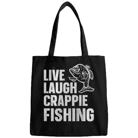 Fishing Fun Crappie Fish vintages Live Laugh Crappie Fishing Bags