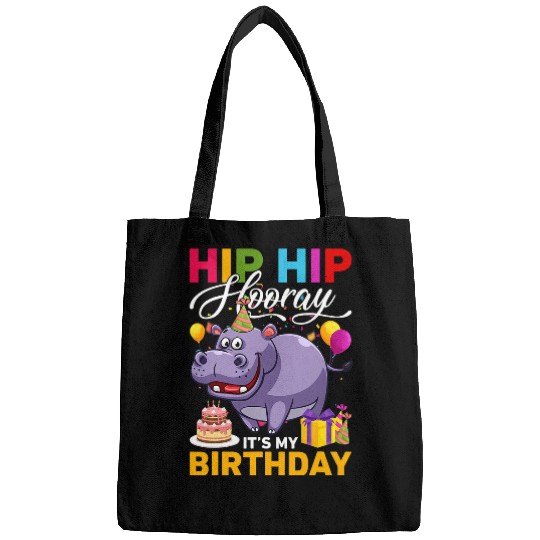 Hippo Pet Hip Hip Hooray Its My Birthday Hippopotamus Lovers Bags