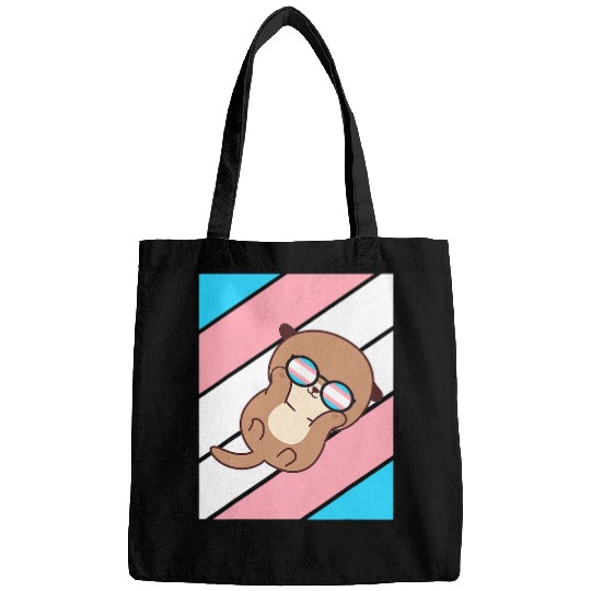 Otter Pet Otter Pride Transgender Flag LGBTQ Proud Ally Pride Trans Bags