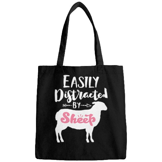 Sheep Pet Easily Distracted By Sheep Lamb Lover Sheep Owner Bags