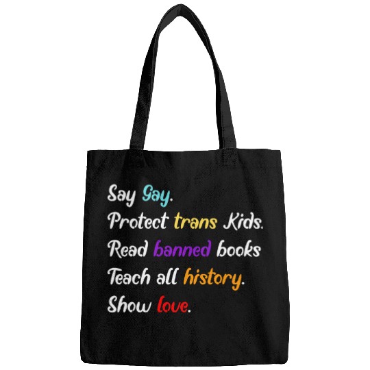 Book Fun Say Gay Protect Trans Kids Read Banned Books Teach History 8 Bags