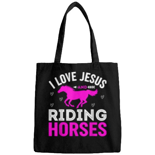 Horse Pet I Love Jesus And Riding Horses Christian Horse Bags