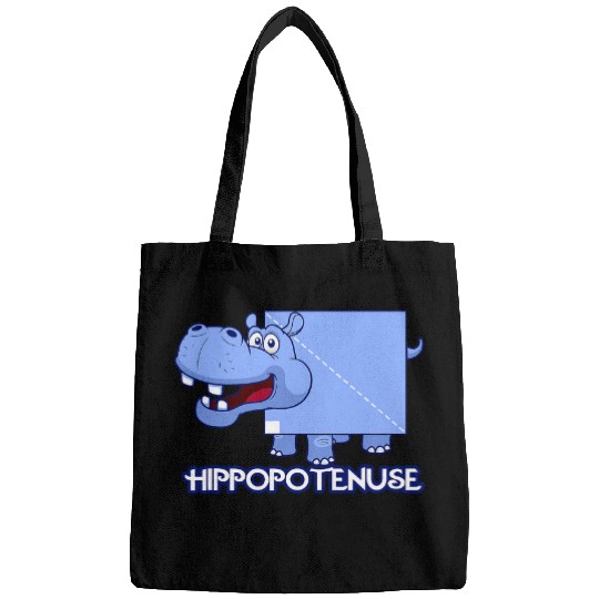 Hippo Pet Hippopotenuse Funny Hippo Math Geometry TeacherLover Pun Bags