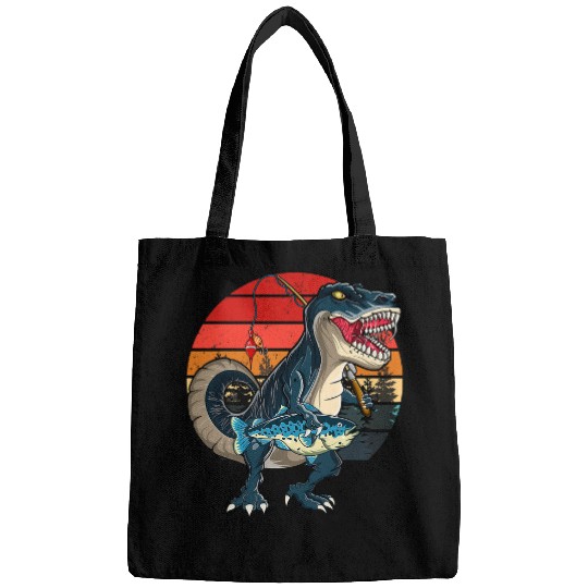 Dinosaur Pet TRex Fishing Funny Fisherman Fishing Bass Fish TRex 2 Bags