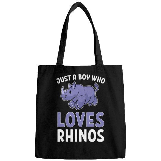 Rhino Pet Rhinoceros Kids Just A Boy Who Loves Rhinos Bags