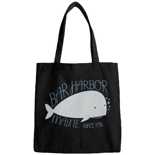 Whale Pet Bar Harbor Maine Since 1796 Cute Whale Illustration Bags