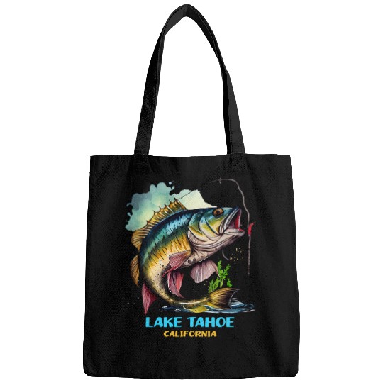Fishing Fun Lake Tahoe californias Fishing Trip Fisher Gear Fish Souvenir Bags