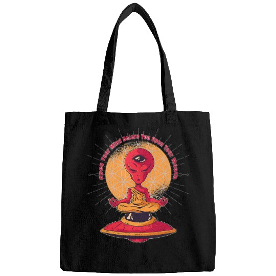 Aliens UFO Yoga Meditation Buddha UFO Zen Cosmic Flower Of Life Bags