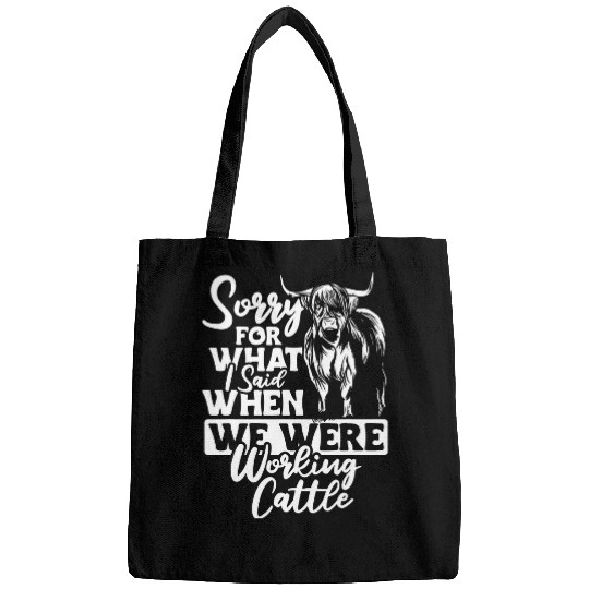 Cow Pet Funny Highland Cow Apparel Highland Cattle Farmer for Women 01 Bags