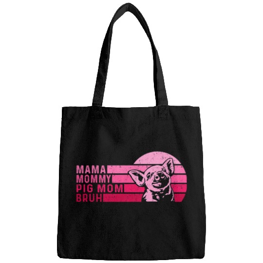 Pig Pet Mama Mommy Mom Bruh Vintage Pig Mothers Day Bags