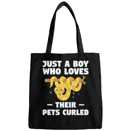 Python Pet Just A Boy Who Loves Their Pets Curled Ball Python Pythons Bags