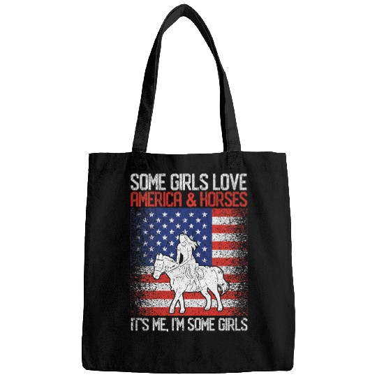 Horse Pet Riding Equestrian Some Girls Love America And Horses Bags