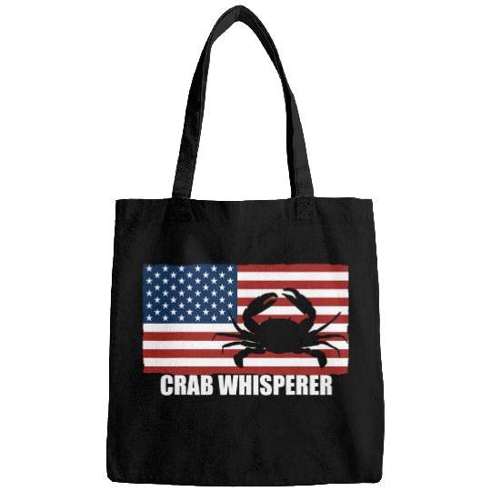 Fishing Fun Crabs Crabbing American Flag Crab Fishing Crab Whisperer Bags