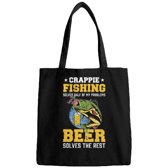 Fishing Fun Crappie Fishing Beer Drinking Fisherman Fisher Net Bags