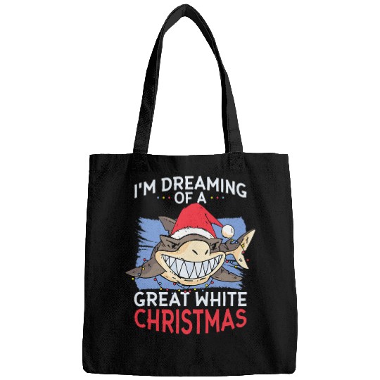 Shark Pet Christmas Shark Im Dreaming Of A Great White Christmas Bags