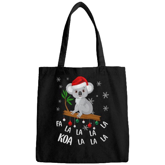 Koala Pet Fa la la Koala Cute Koala Bear in Christmas Hat Santa Bags