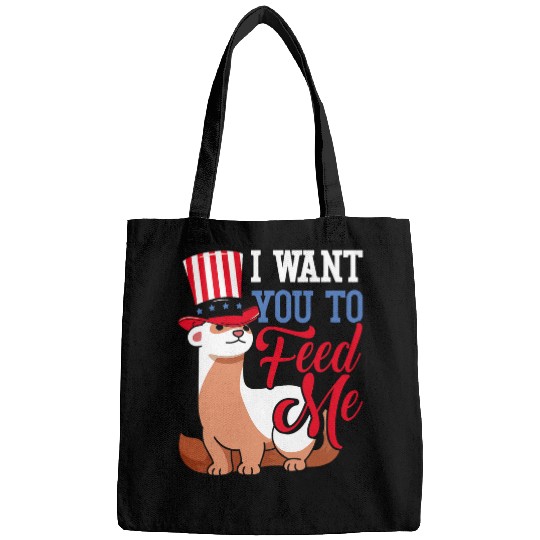 Ferret Pet Feed Ferret US American Flag Ferret Lover Animal Fans Zoo Bags