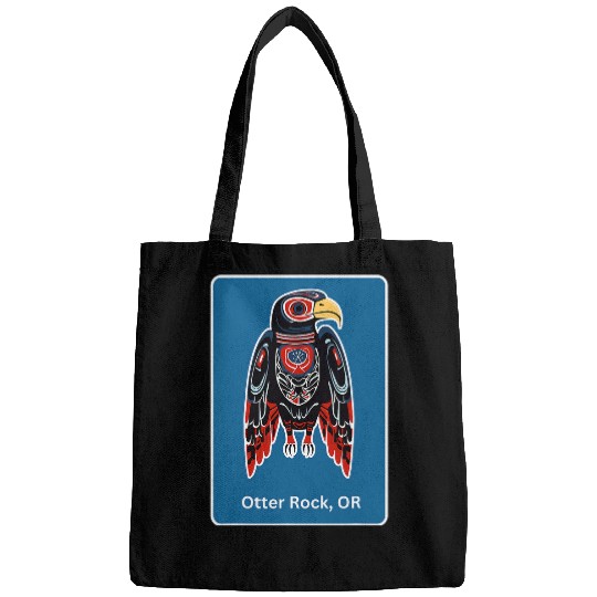 Otter Pet Otter Rock OR Hawk Native American Indian Tribal Style Art Bags