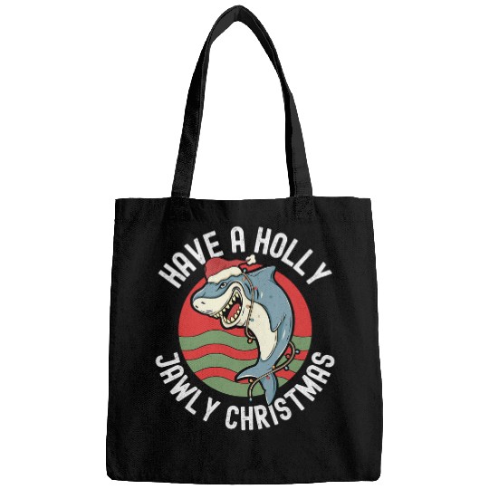 Shark Pet Christmas Holly Jawly Santa Jaws Pun Bags