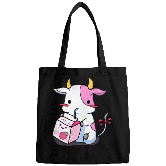 Cow Pet Cute Strawberry Cow Adorable Pink Cow Strawberry Milk Cow Bags