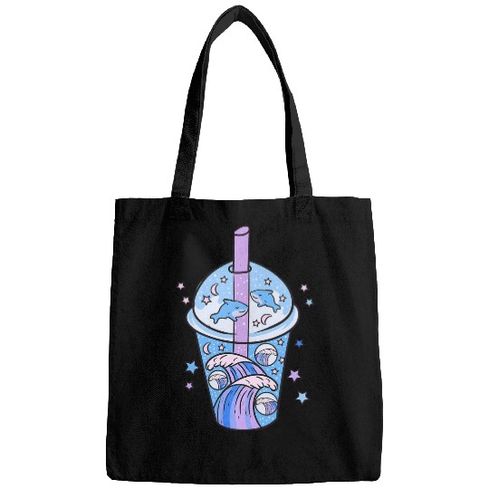 Shark Pet Cute Kawaii Anime Blueberry Shark Milkshake Fantasy Bags