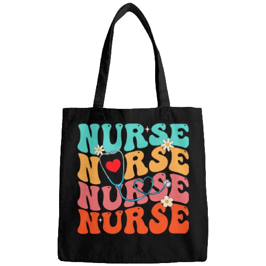 nurses Job Cute Groovy Stethoscope nurses Life Nursing nurses Week nurses Bags