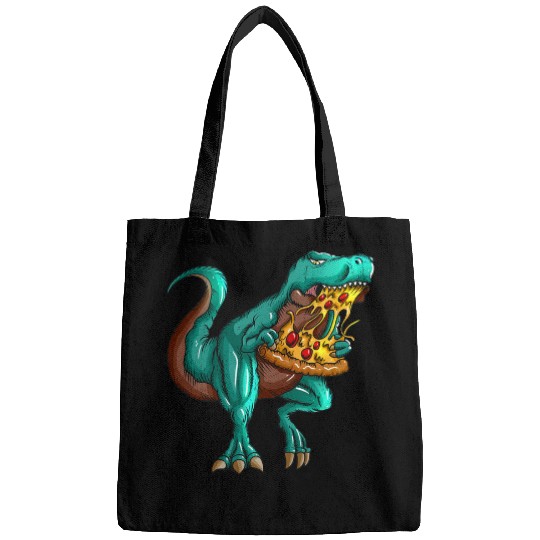 Dinosaur Pet Trex Fast Food Lover Tyrannosaurus rexs Eats Pizza Fan Bags