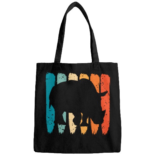 Rhino Pet Rhinoceros Retro Wildlife Animal Rights Rhino Bags