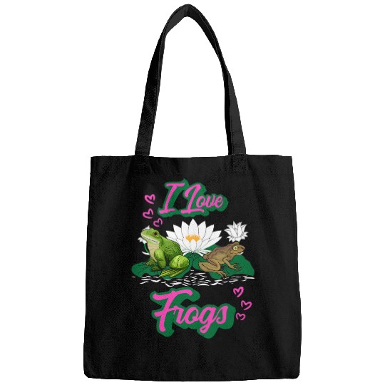 Frog Pet Fun I Love Frogs Women Girls Gardeners and Frog or Toad Fans Bags