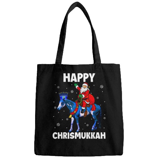 Horse Pet Happy Chrismukkah Hanukkah xmass Santa Riding Horse Menorah Bags