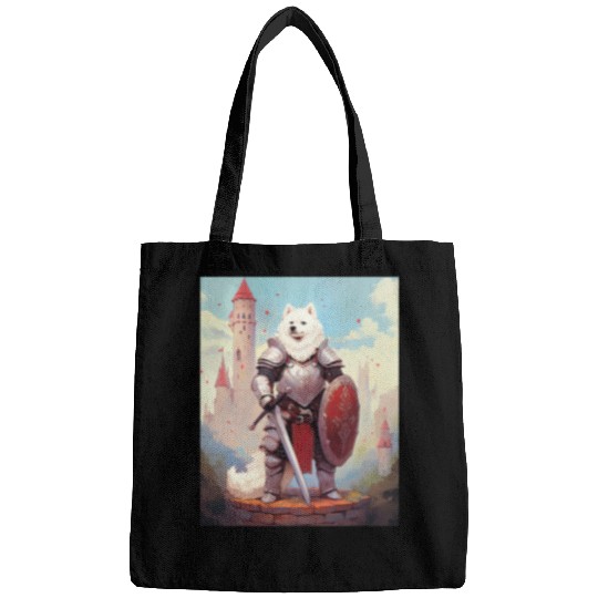 Samoyed Pet Knight Funny Dog Medieval Bags